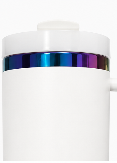 White Rainbow 40oz Laser Engravable Tumbler